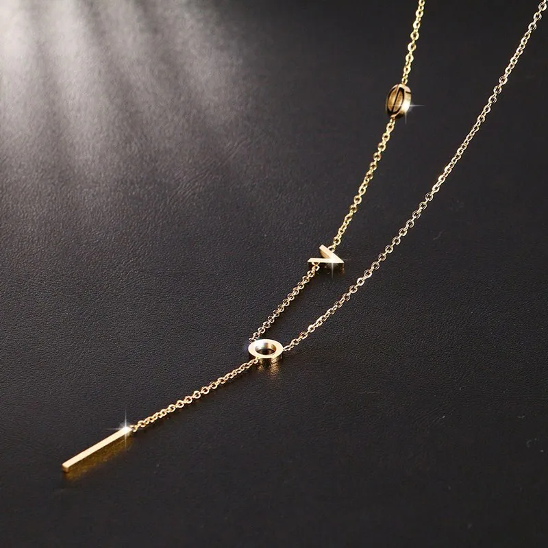 Женское колье-чокер из нержавеющей стали с надписью LOVE | Украшения и аксессуары