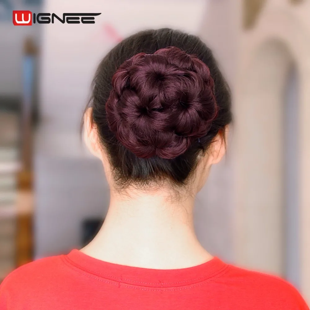 Wignee женские волосы булочка Пончик шиньон с пластилиновой расческой высокая