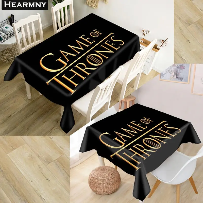 HEARMNY 3D скатерть Игра престолов Ткань Оксфорд Пыленепроницаемая прямоугольная скатерть для вечерние украшения дома 100X140cm140X140cm - Цвет: 6