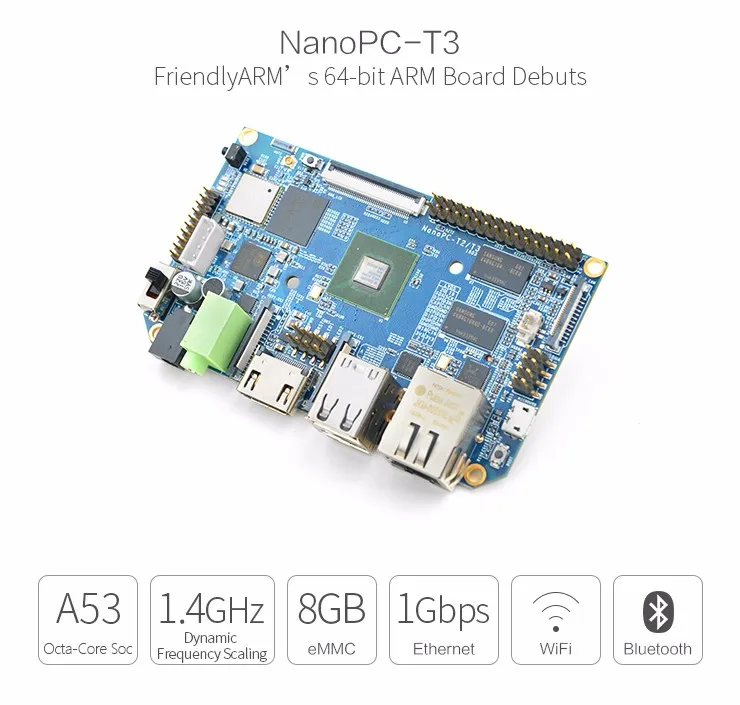 Для Восьмиядерный A53 карты компьютера NanoPC-T3 S5P6818 макетная плата Ubuntu Android 5 1 WiFi Bluetooth