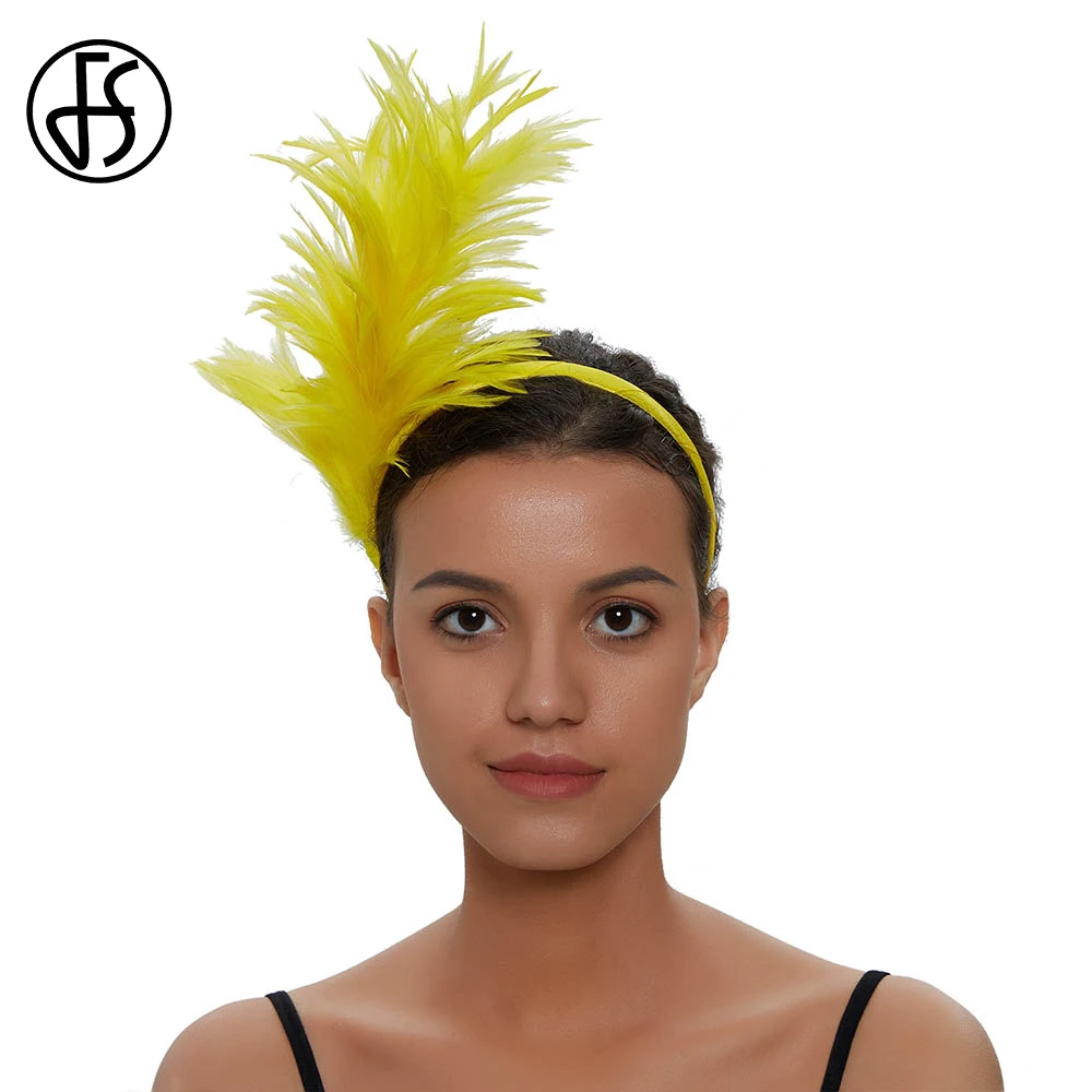 Женская вуалетка с перьями FS элегантная повязка на голову в индийском стиле