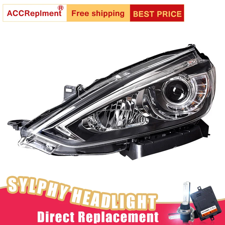 

2Pcs LED Headlights For Nissan Sylphy Sentra 16-19 led car lights Angel eyes xenon HID KIT Fog lights LED Daytime Running Lights