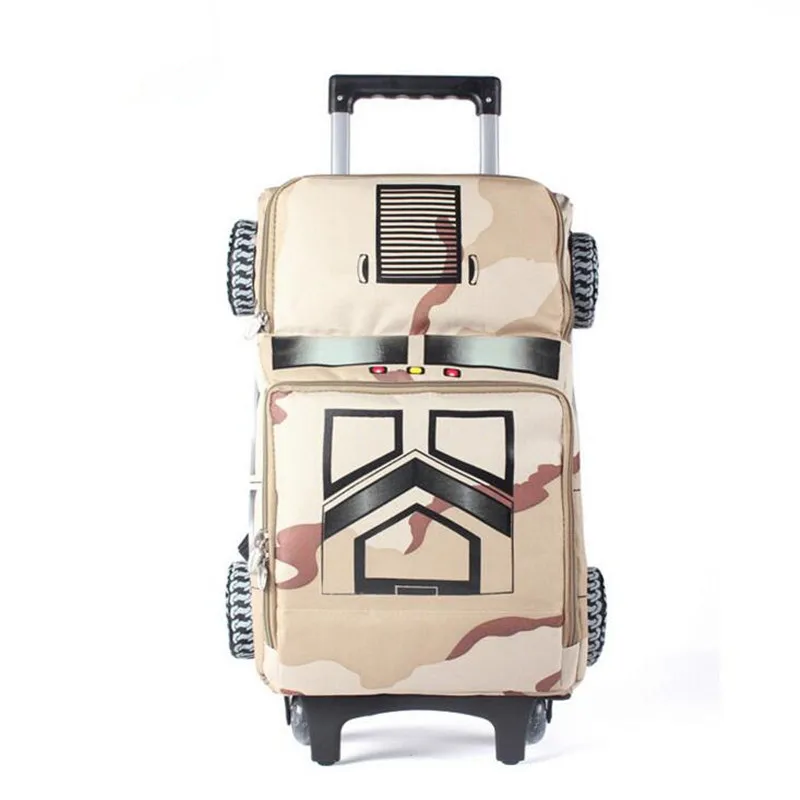 2 Колеса Мальчик Мешок Школы Моды Характер Рюкзак Сумка Тележка Дети камуфляж