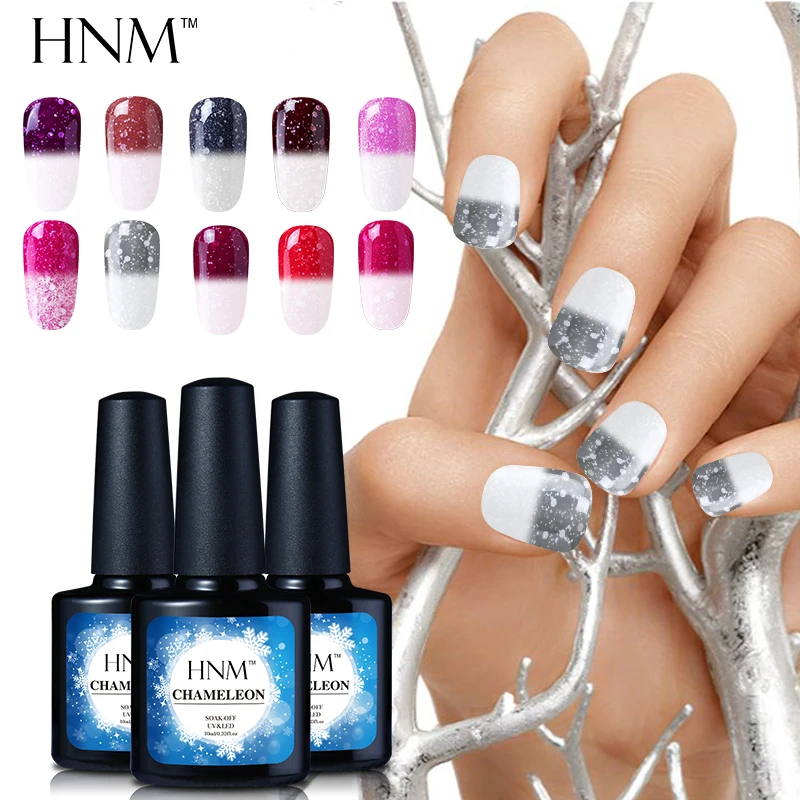 Hnm Лаки для ногтей 10 мл thermo Цвет изменения УФ nagellak блеск гибрид лак полу
