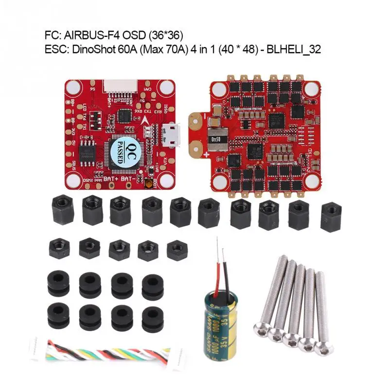 Контроллер полета DinoShot 60A BLHeli32 2018 Plus F460 4 в 1 ESC RC|Детали и аксессуары| |