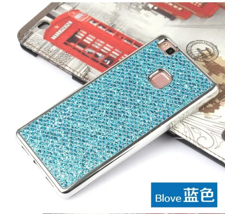 Блестящий Мягкий ТПУ силикона с блестками чехол для huawei P8 P9 Lite P9Lite P8Lite VNS-L21 VNS-L31 ALE-L21 PRA-LX1 EVA-L09 крышка чехол s - Цвет: Blue