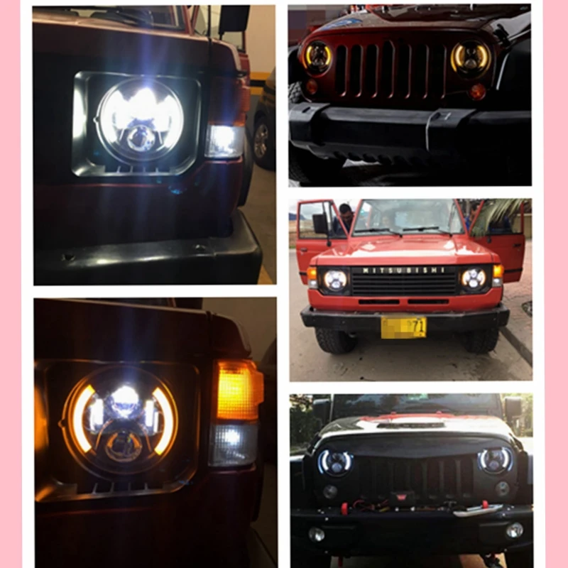 

TNOOG 7" LED Headlight For JEEP Land Rover UAZ Hunter Suzuki Samurai 7Inch LED Headlamp For lada niva Mitsubishi Pajero