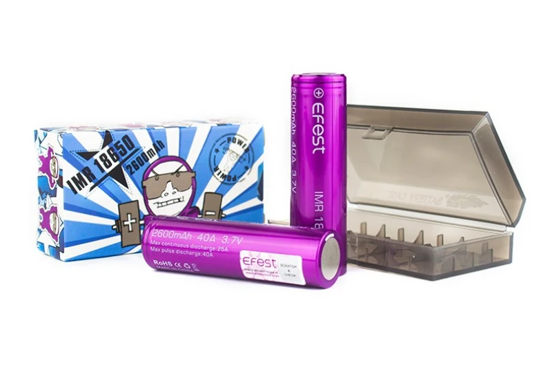2 шт. EFEST IMR 18650 2600mah 3,7 V 40A аккумулятор фиолетовый Профессиональный Vape электронная сигарета литий-ионные аккумуляторы питания