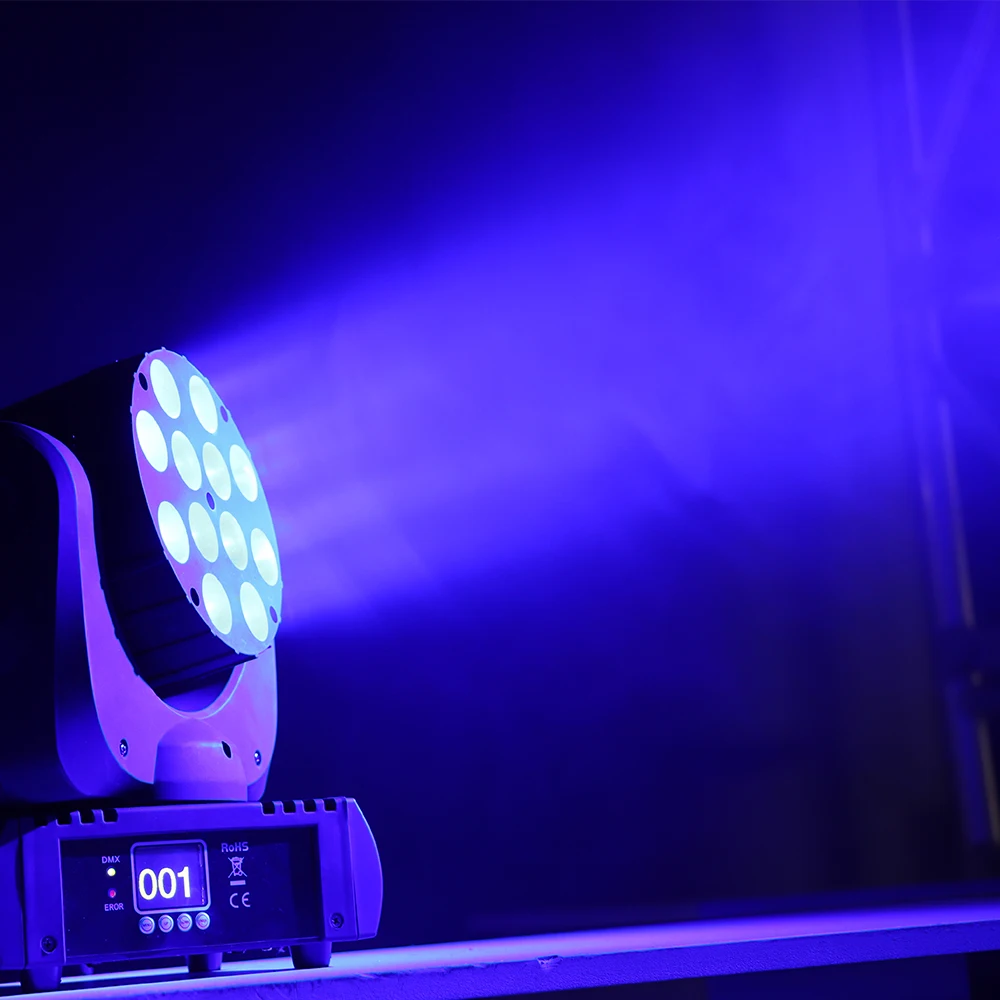 12 шт./лот беспошлинный светодиодный движущийся головной свет луч 12x12 Вт rgbw 4в1