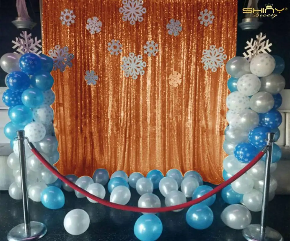 ShinyBeauty 4x6ft матовые золотые шторы с блестками, оконные шторы, для детей/свадьбы/фотографии/дня рождения/других мероприятий Декор-RC - Цвет: Rose Gold