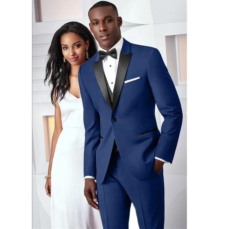 

Custom Made Slim Fit Wedding SuitS For Men Groom Tuxedo Royal Blue Men Suits Groom Wear 3 Piece Suits (Jacket+Pants+Vest)