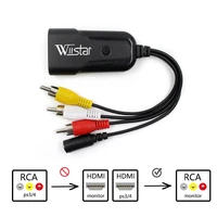 hdmi to rca av cvbs component converter scaler 1080p adapter cable box for monito lr video hdmi2av hd support ntsc pal