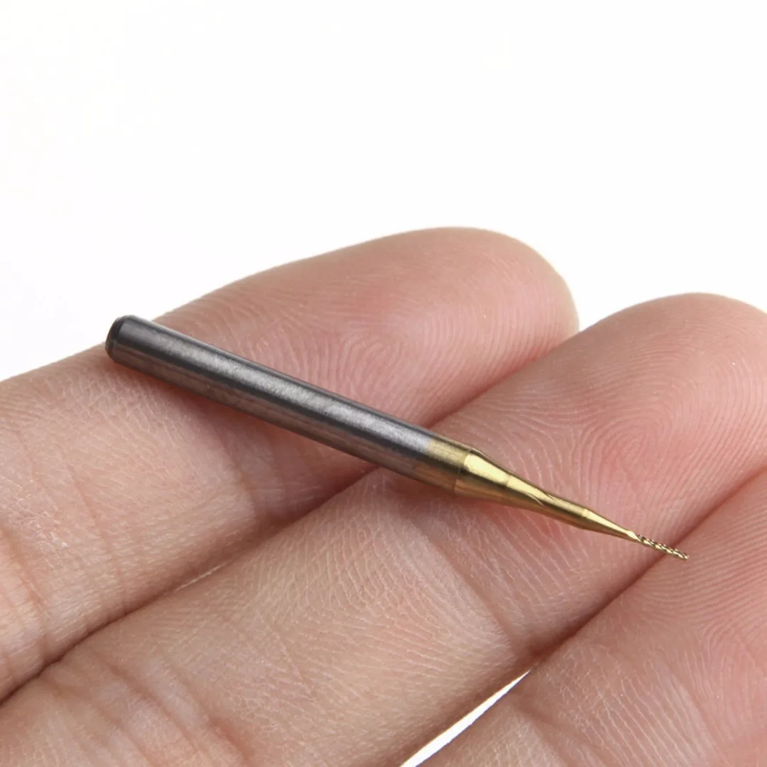 

10pcs New Titanium Coat Carbide 3.175x0.5mm End Mill Engraving Bits CNC Cutters