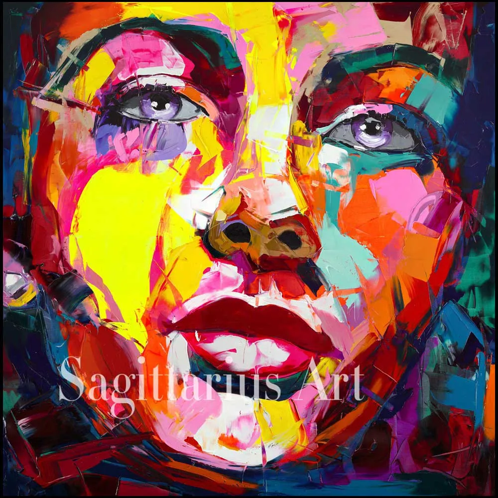 

Hand painted Handmade Modern Abstract Wall Decor Fine Art Francoise Nielly Liz Taylor Oil Painting Artwork Canvas Painting art