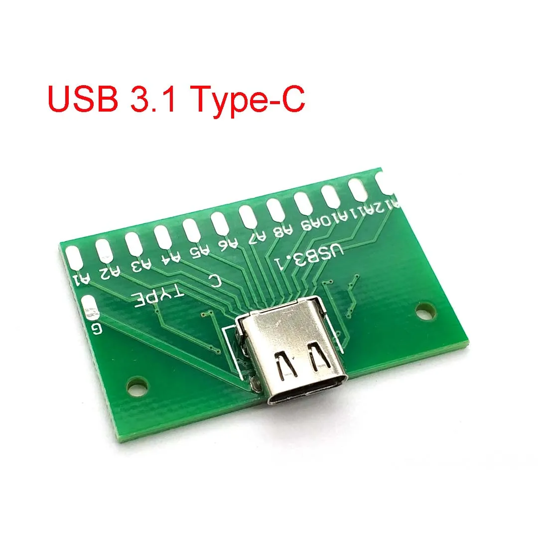 USB 3 1 Type C разъем 24P 24Pin гнездо PCB адаптер сварочный тест Схема платы|Запасные части|