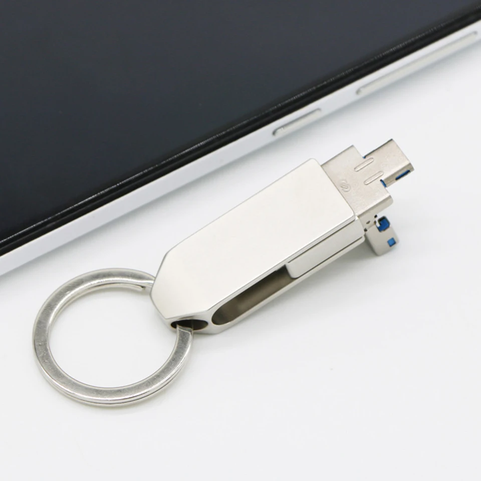Creative Mobile Phone U Disk Type-c Android OTG USB3.0 Three-in-one Rotating USB Flash Drive 16g 32G Gift Customization | Компьютеры и