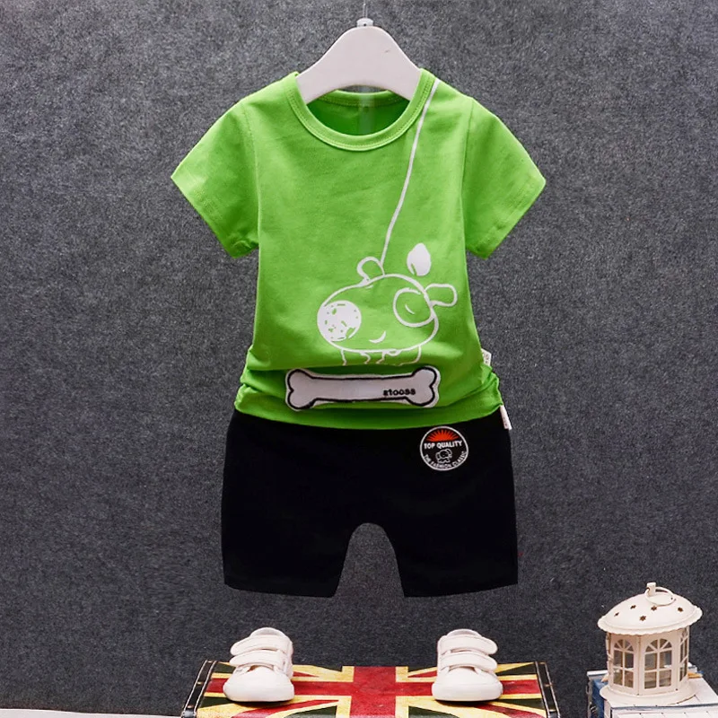2019 New Summer Baby Boys Clothing Sets Kids girls Cartoon Tops short sleeve T-shirt+shorts pants 2 Pcs Sports Suit | Детская одежда и