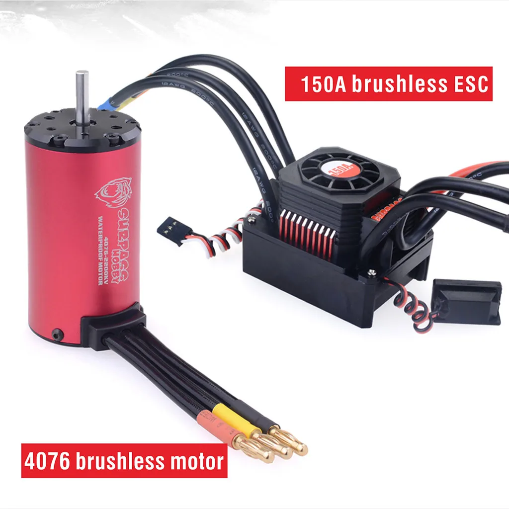 Водонепроницаемый комбо 4076 2000KV бесщеточный мотор w/150A ESC для 1/8 RC гоночного автомобиля#3