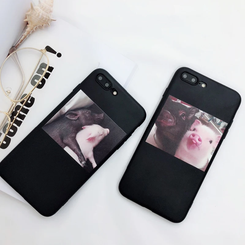 Чехол для iphone X S R Max с милым принтом свинки патроны 5 6 7 8 plus 11 prosoft TPU задняя крышка
