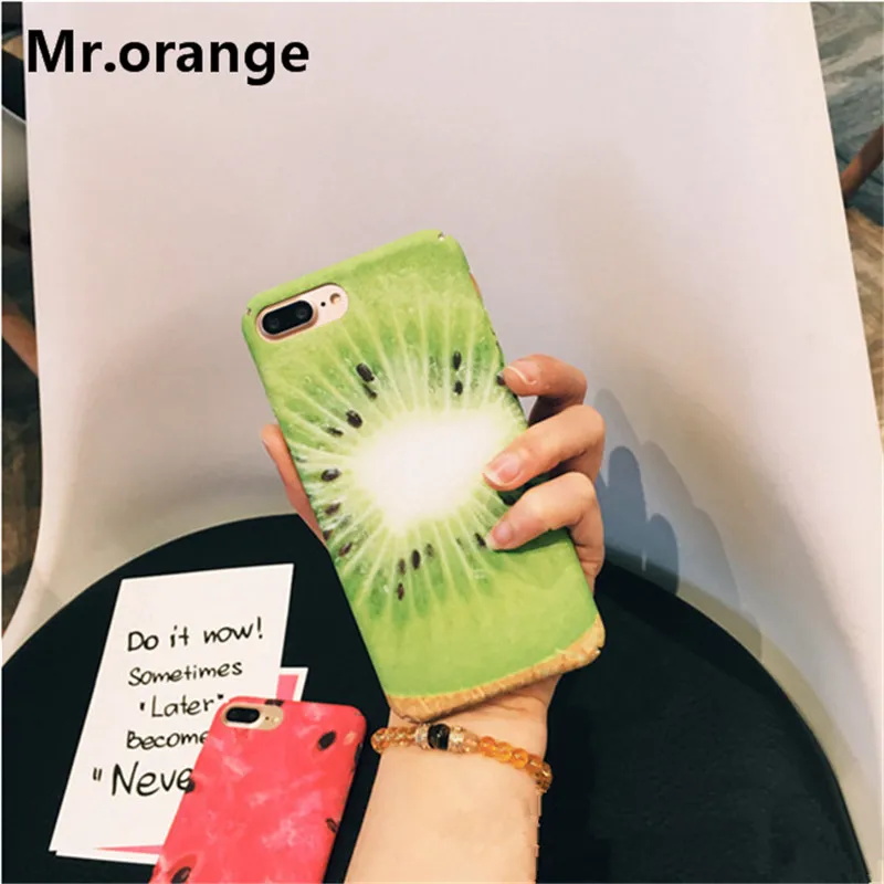 Mr.orange Pretty Fruit Kiwi Watermelon Pattern Cell Phone Case For iPhone 6 6S 7 Plus Soft TPU Silicone Back Cover |