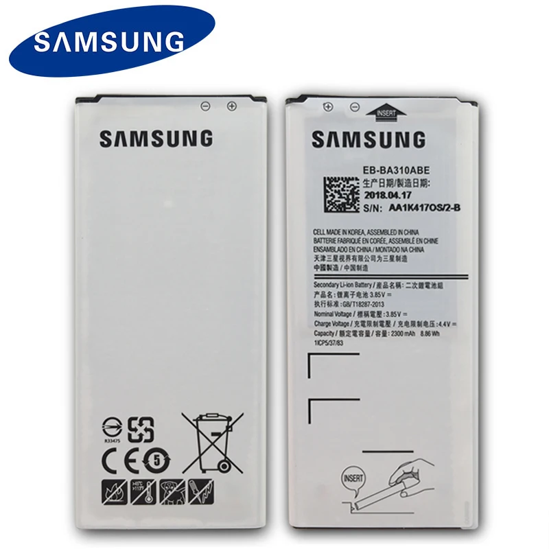 SAMSUNG оригинальный EB BA310ABE батареи телефона для Samsung GALAXY A3 2016 Edition A310 A5310A A310F SM 2300mAh с