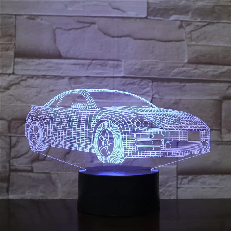 Новинка гоночный спортивный автомобиль 3D лампа светильник светодиодная