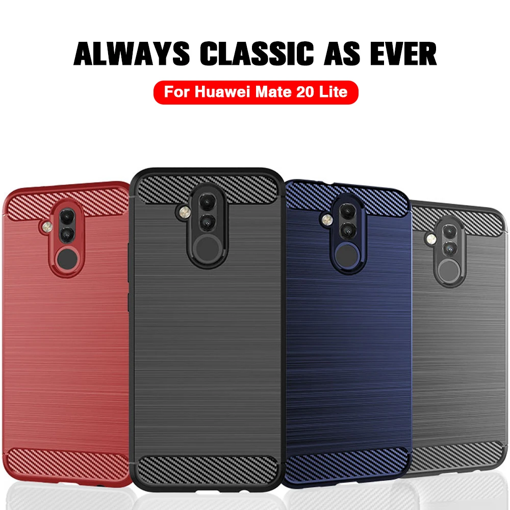 Чехол для Huawei Mate 20 Lite силиконовый мягкий чехол из углеродного волокна P30 Pro 20X