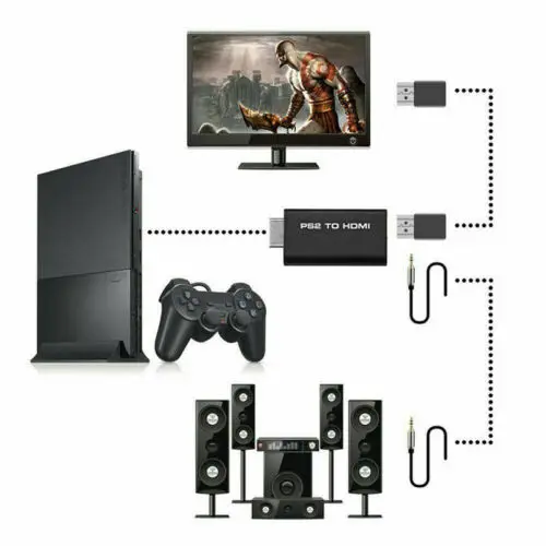 Для PS2 к HDMI 480i/480p/576i Ypbpr USB 5V аудио-видео конвертер адаптер с 3 5 мм аудио Выход