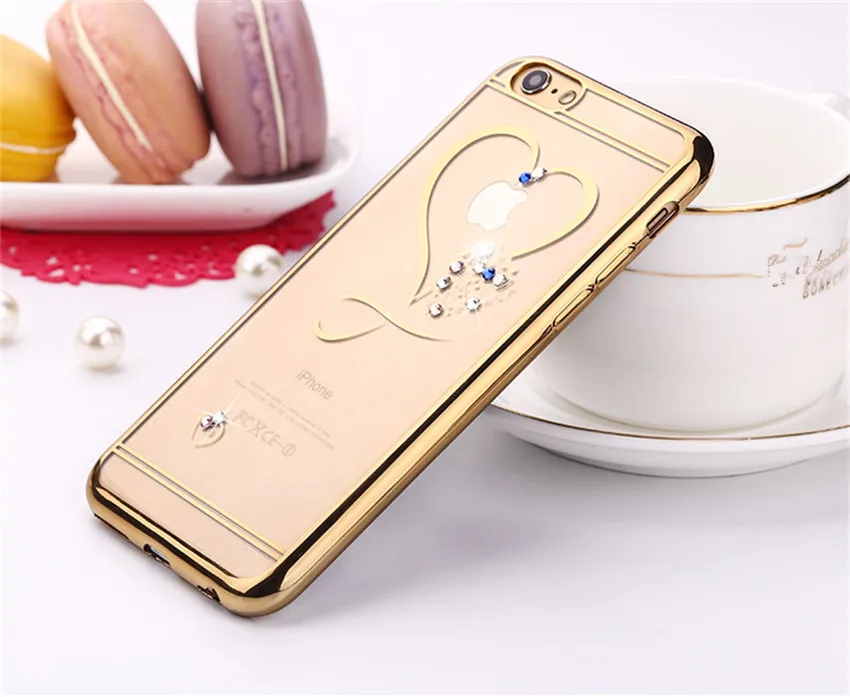 Чехол для телефона XSMYiss Love Heart с покрытием iPhone X XS XR MAX 6 5 SE 7 8 Plus розовое золото