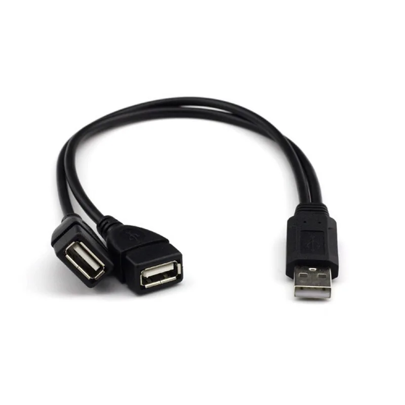 Горячая Распродажа Кабель адаптер USB 2 0 1 Male To Dual Female Jack Y Splitter прочный шнур