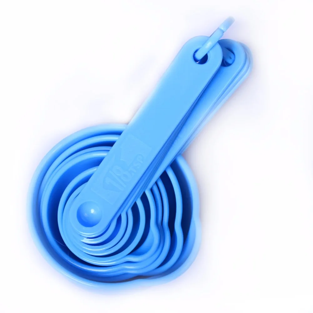 11 шт./компл. синий Пластик Кухня мерная Набор ложек и поварёшек Чашки столовую