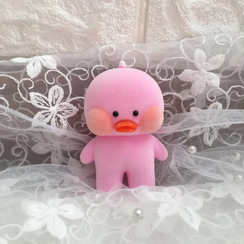 Оранжевый Kawaii LaLafanfan кафе подвеска с форме утки брелок мультфильм милый утка автомобиль Декор животных Куклы Игрушки для девочек подарок на день рождения для детей - Цвет: Оранжевый