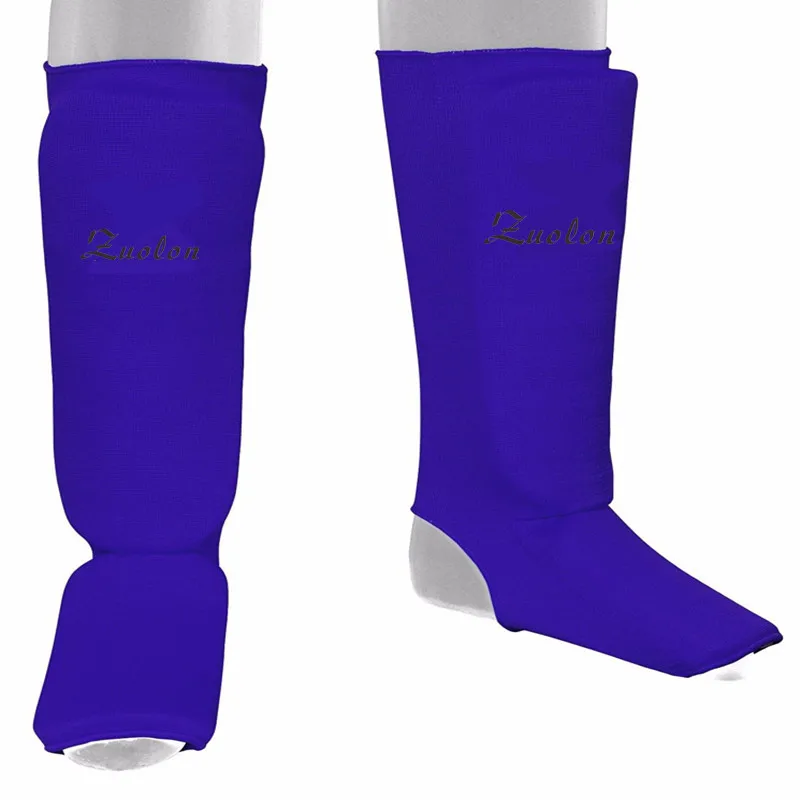 Защитные накладки Shin Instep защитные для бокса ММА муай тай Красный Синий Черный