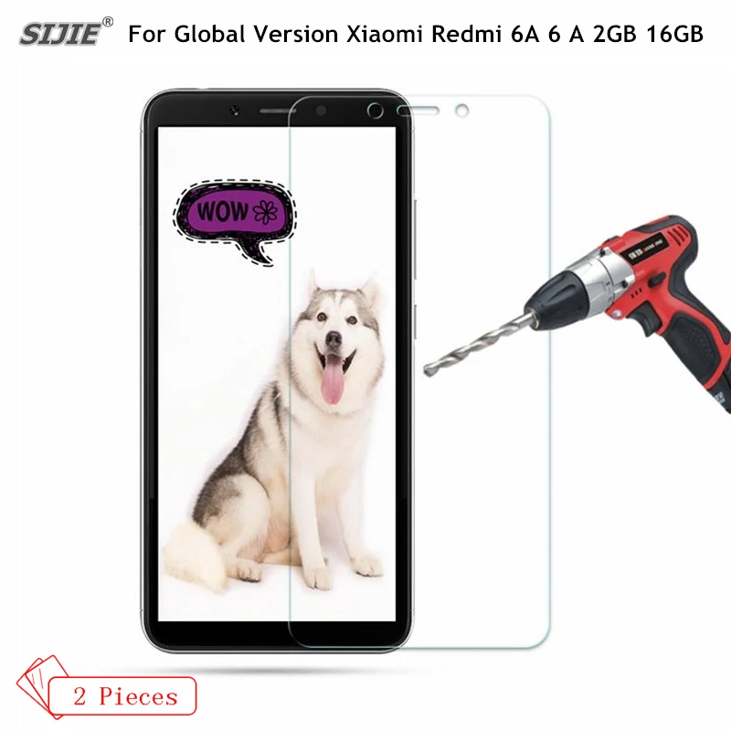 2 шт./лот, закаленное стекло для глобальной версии Xiaomi Redmi 6A 6 A, 2 ГБ, 16 ГБ, смартфон, 5,45 дюйма, Защитная крышка для экрана 9H on toughene