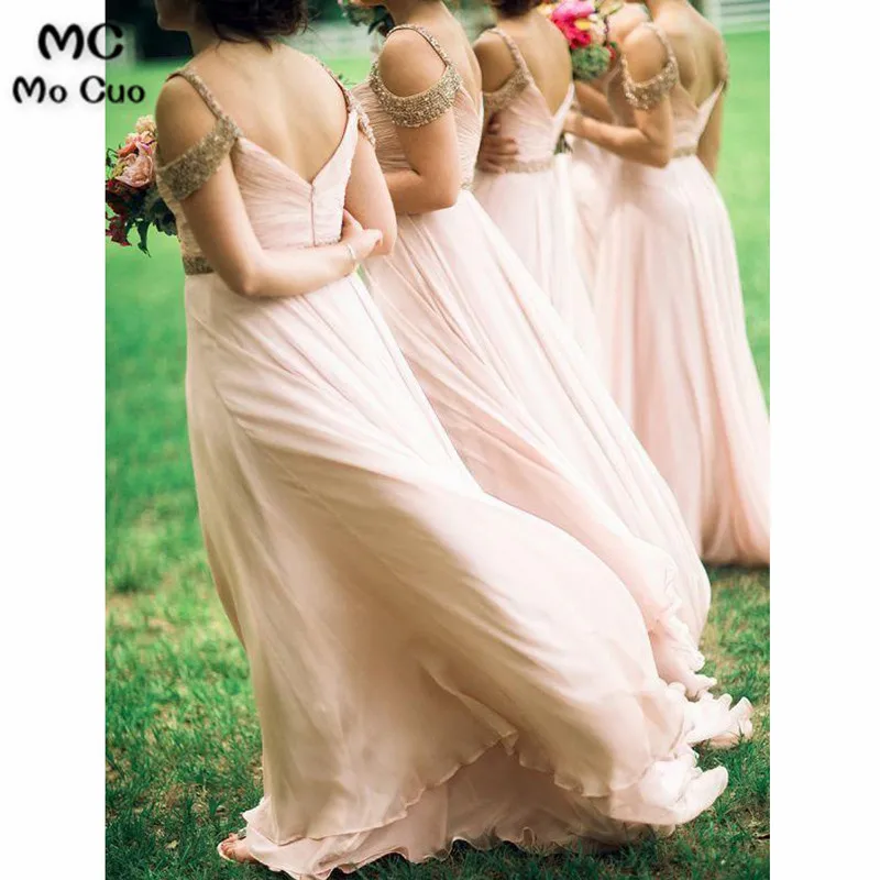 

ТРАПЕЦИЕВИДНОЕ платье в пол с V-образным вырезом для выпускного вечера, платье подружки невесты с бисером, Тюлевое розовое платье для свадеб...