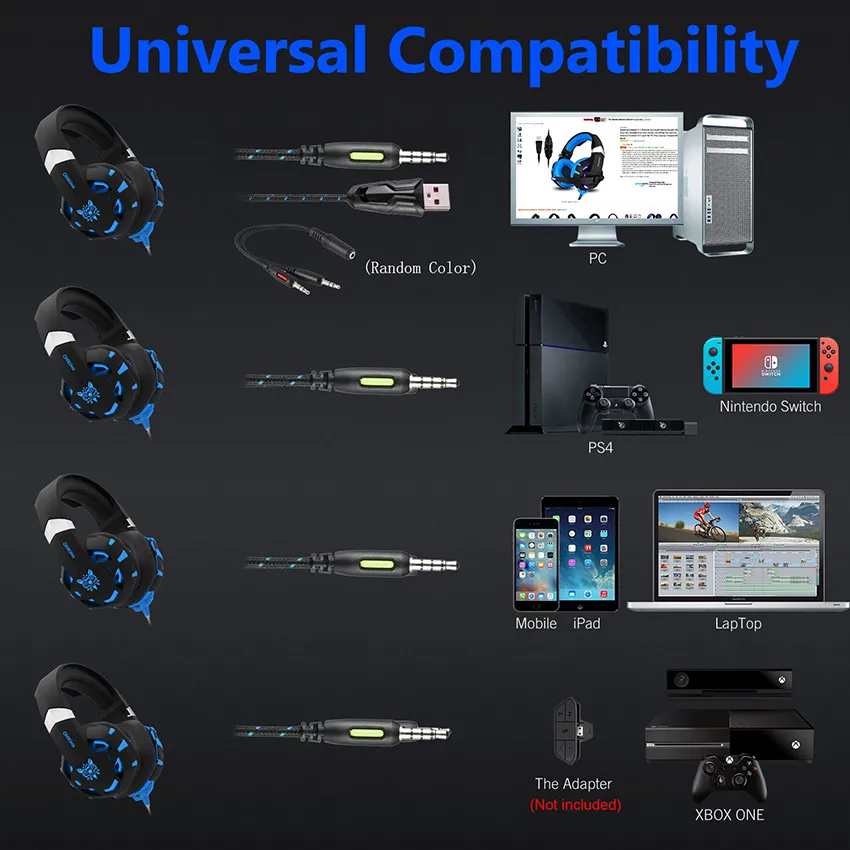 ONIKUMA K2 PS4 игровая гарнитура casque PC стерео наушники с гарнитурой с микрофоном светодиодный фонарь для ноутбука планшета/ Xbox One