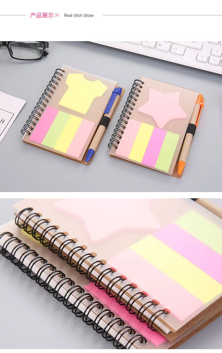 Блокнот Портативный Post-it заметки Памятка планировщик дня книга с ручкой ежедневный Организатор расписание Короткие линии школьные канцелярские принадлежности для студентов