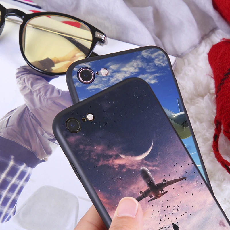 Авиационный самолет Летающий Дорожный Чехол для телефона iphone7 8 Plus Мягкий