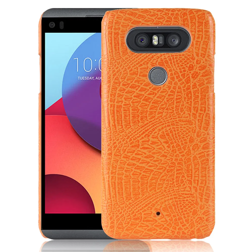 Роскошный кожаный чехол из крокодиловой кожи для LG Q8 с узором противоударный