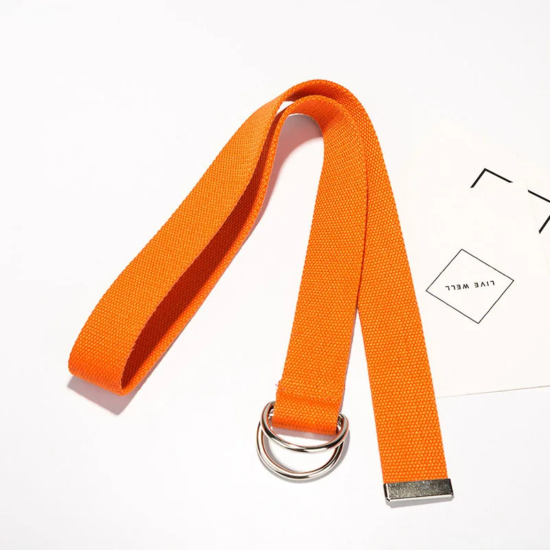 F Orange Лучший YBT ремень унисекс, холст, пластик, двойное кольцо, пряжка, женский ремень, ковбой, для спорта на открытом воздухе, Повседневный, высокое качество,, мужской ремень - Цвет: F Orange