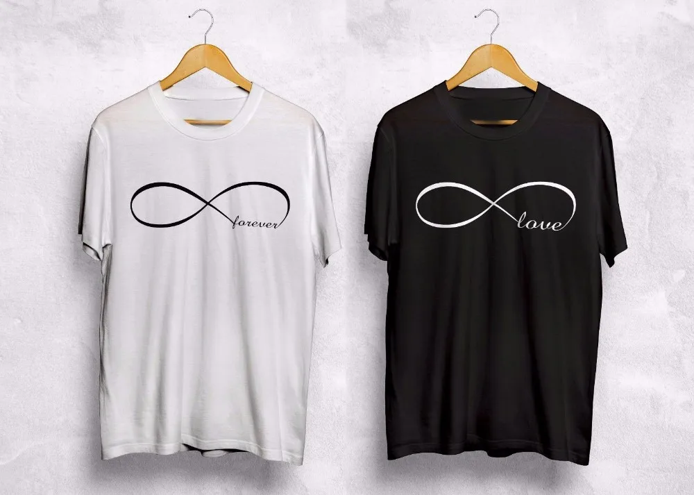 Летняя хлопковая Качественная мужская футболка с круглым вырезом Love Forever Infinity