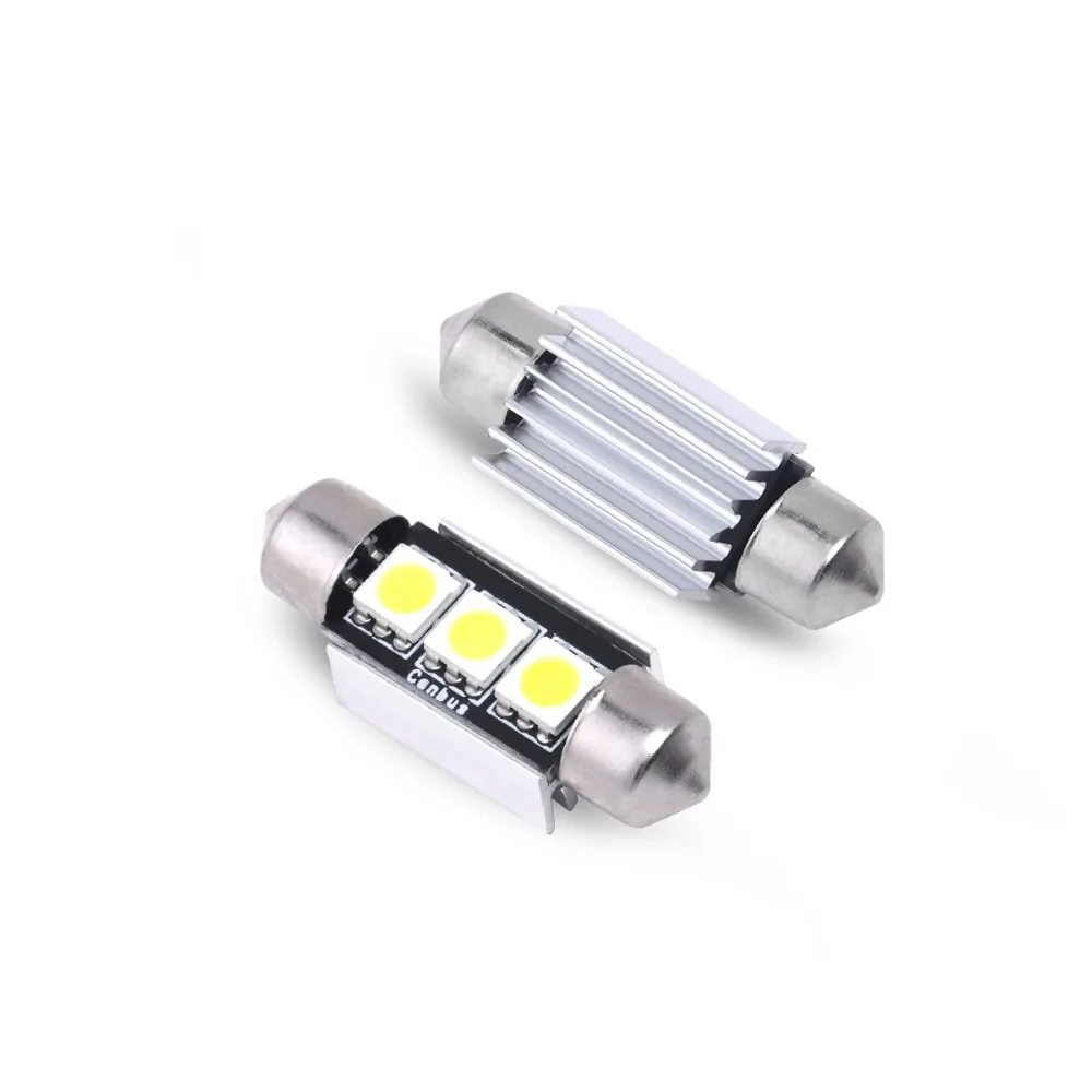 4 шт. C5W гирлянда Canbus 3smd 5050 36 31 39 42 мм 12V для салона автомобиля светодиодные