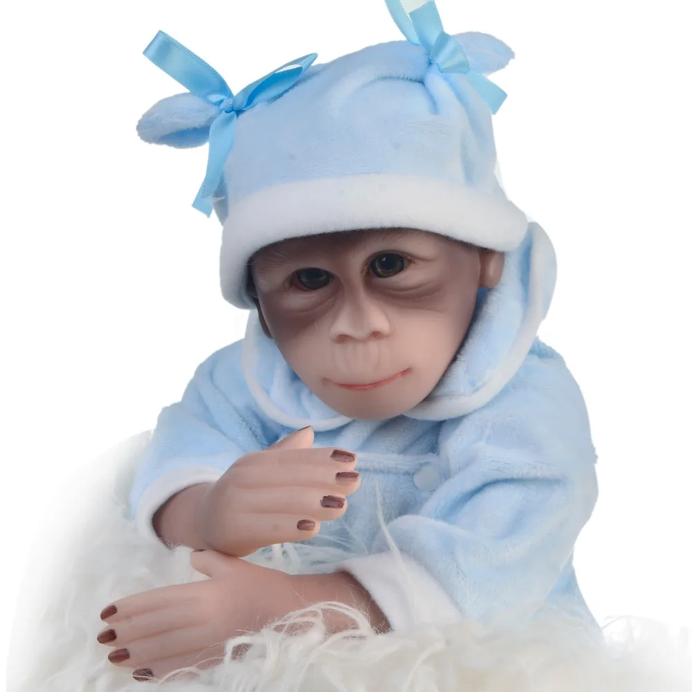 Уникальная Кукла Reborn Baby Monkey силиконовая Реалистичная игрушка для рук и ног с