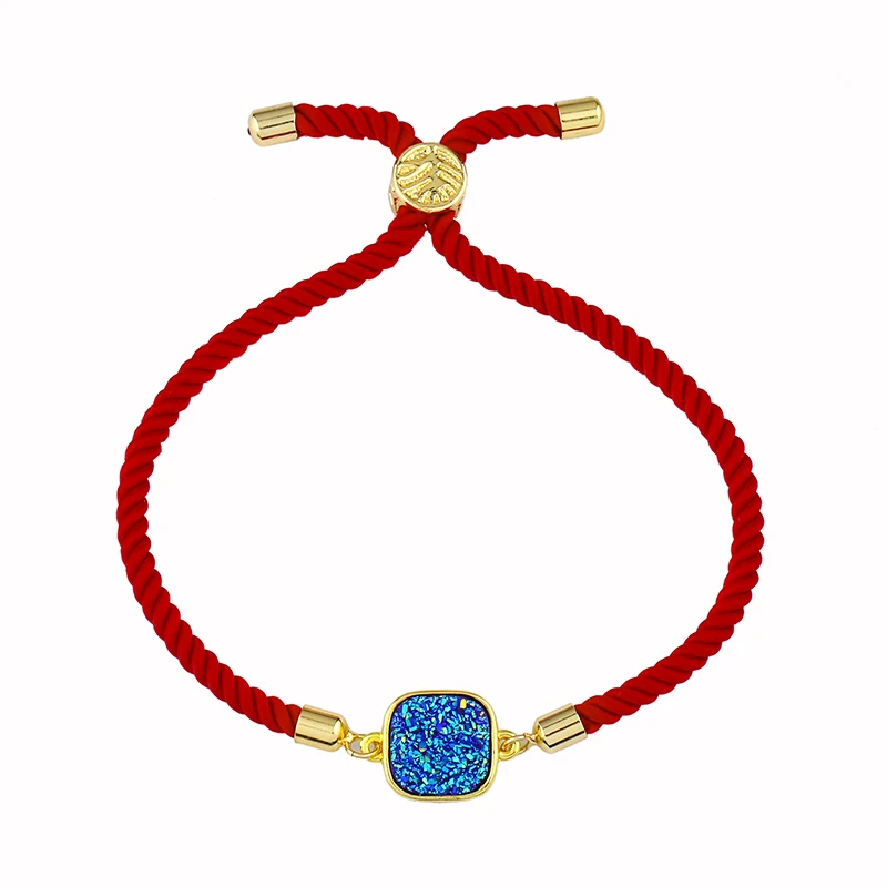 OCESRIO друза искусственная веревка красный браслет женские браслеты из