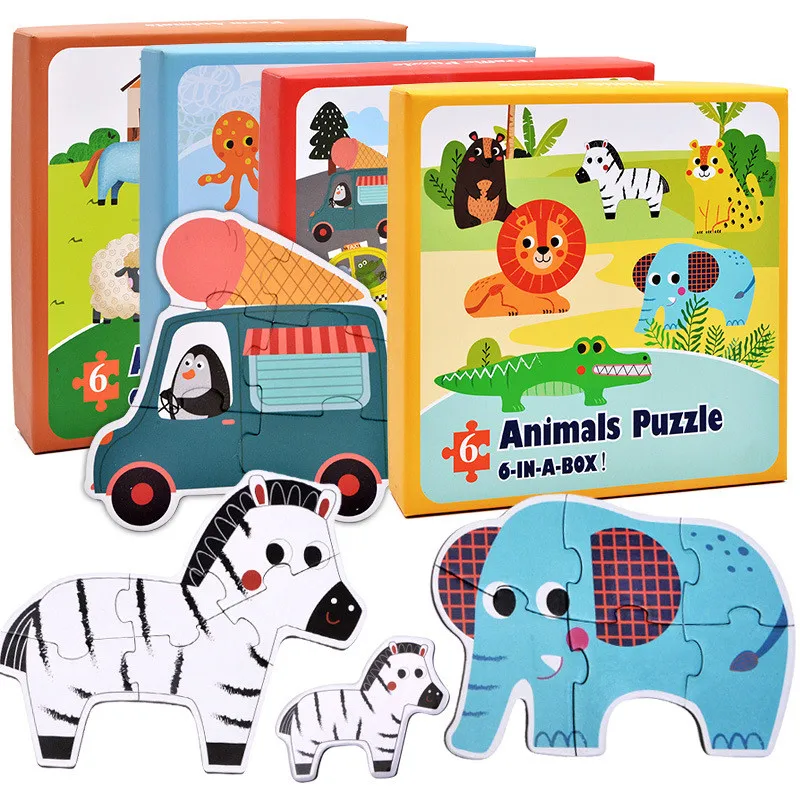 

Children's Preschool Puzzles Paper Animals Cartoon Puzzle Educational Children Birthday Gift