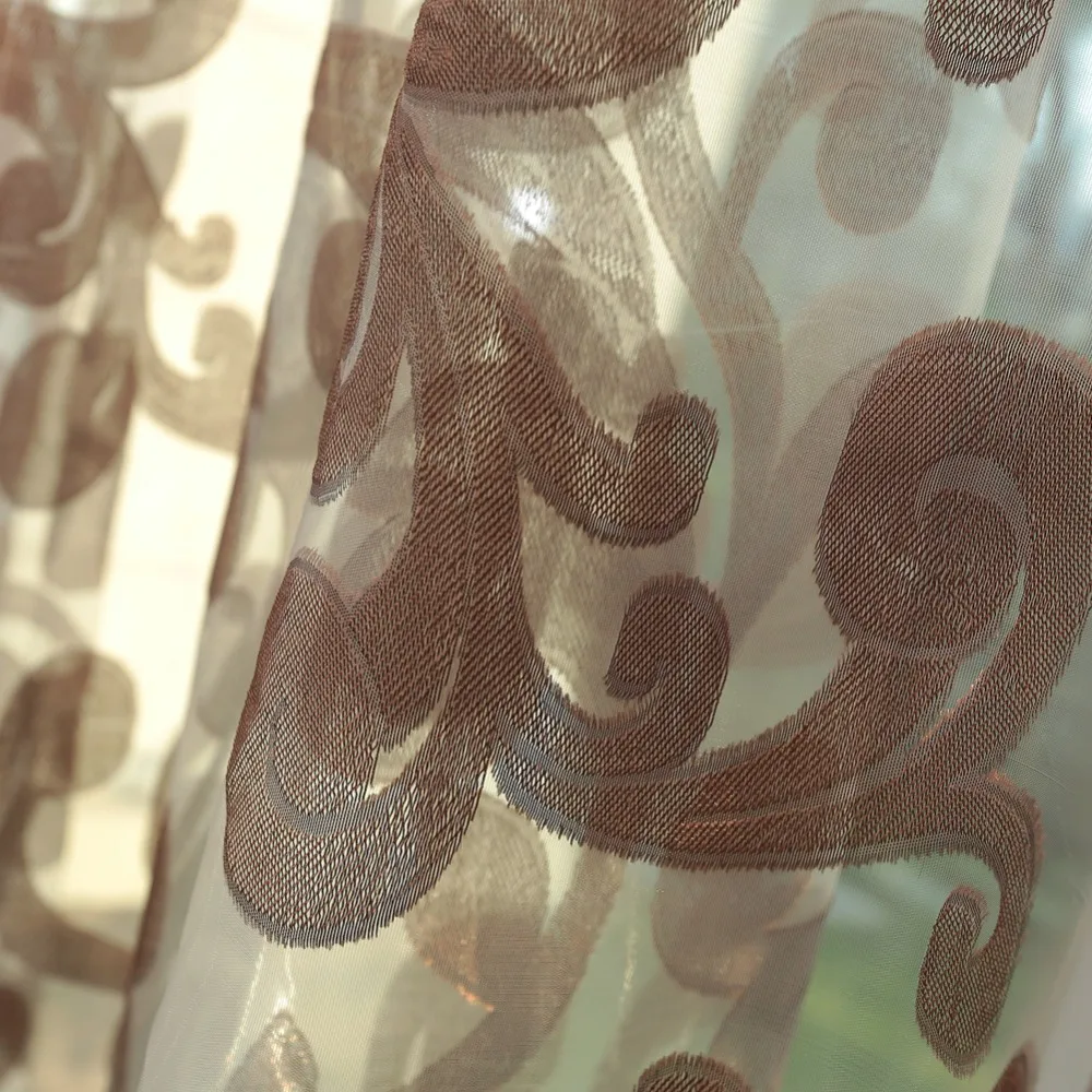 NAPEARL дизайн листьев деревенский белый занавес тюль ткани занавески для окна