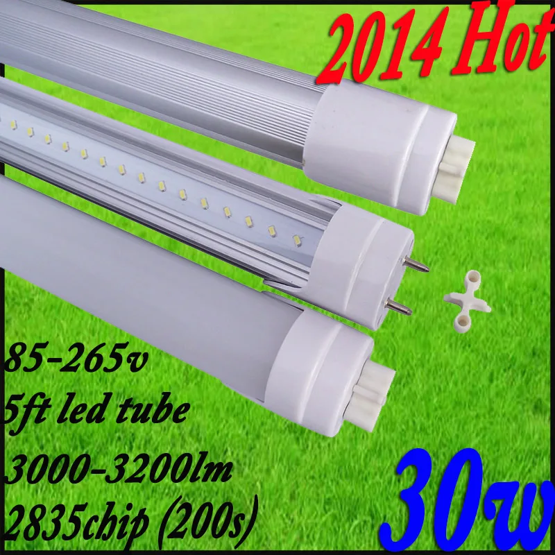 Free shipping 50pcs 1500mm LED light tube t8 30w 3000-3200lm led fluorescent lamp 2835smd 5ft high bright | Лампы и освещение