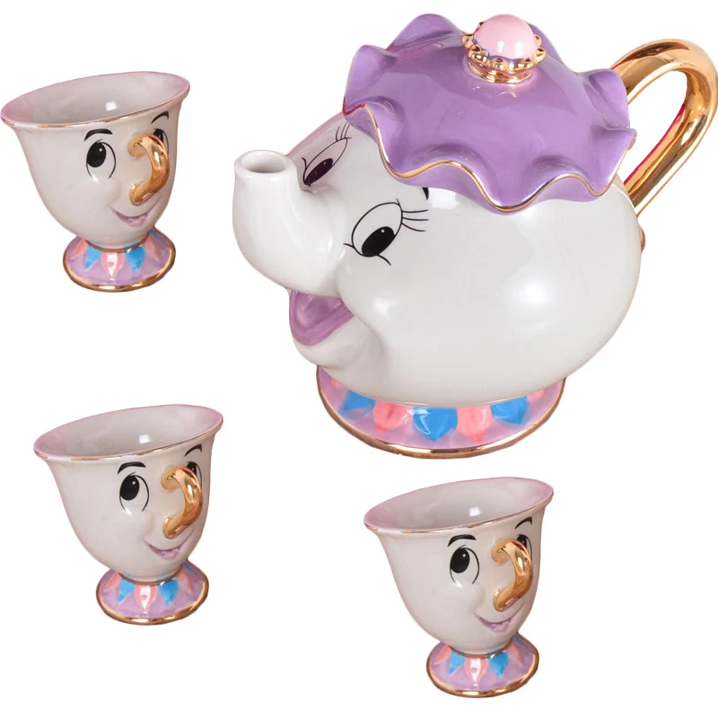 Мультяшный чайный набор "Красавица и Чудовище" Mrs Potts Chip Cup Set Sugar Bowl кружка [1 горшок+ 5 чашек] детский подарок
