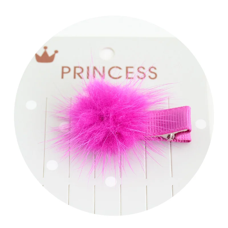 Girls Hairpins with Small Lovely Soft Fur Pompom Mini Ball Gripper Hairball Pom Hairclips Children Hair Clip Accessories | Детская