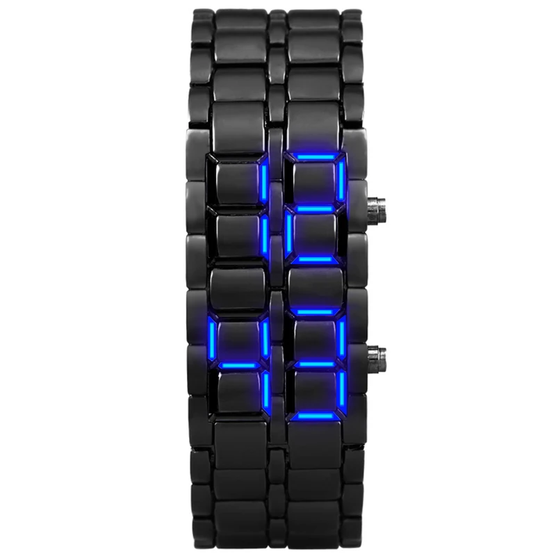 

Women Fashion Bracelet Watches Black Stainless Steel Waterproof Digital LED Wristwatches Dress Electronic Watch For Women Clock